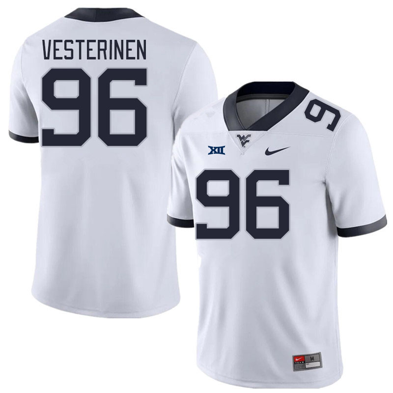 West Virginia Mountaineers #96 Edward Vesterinen College Football Jerseys Stitched Sale-White